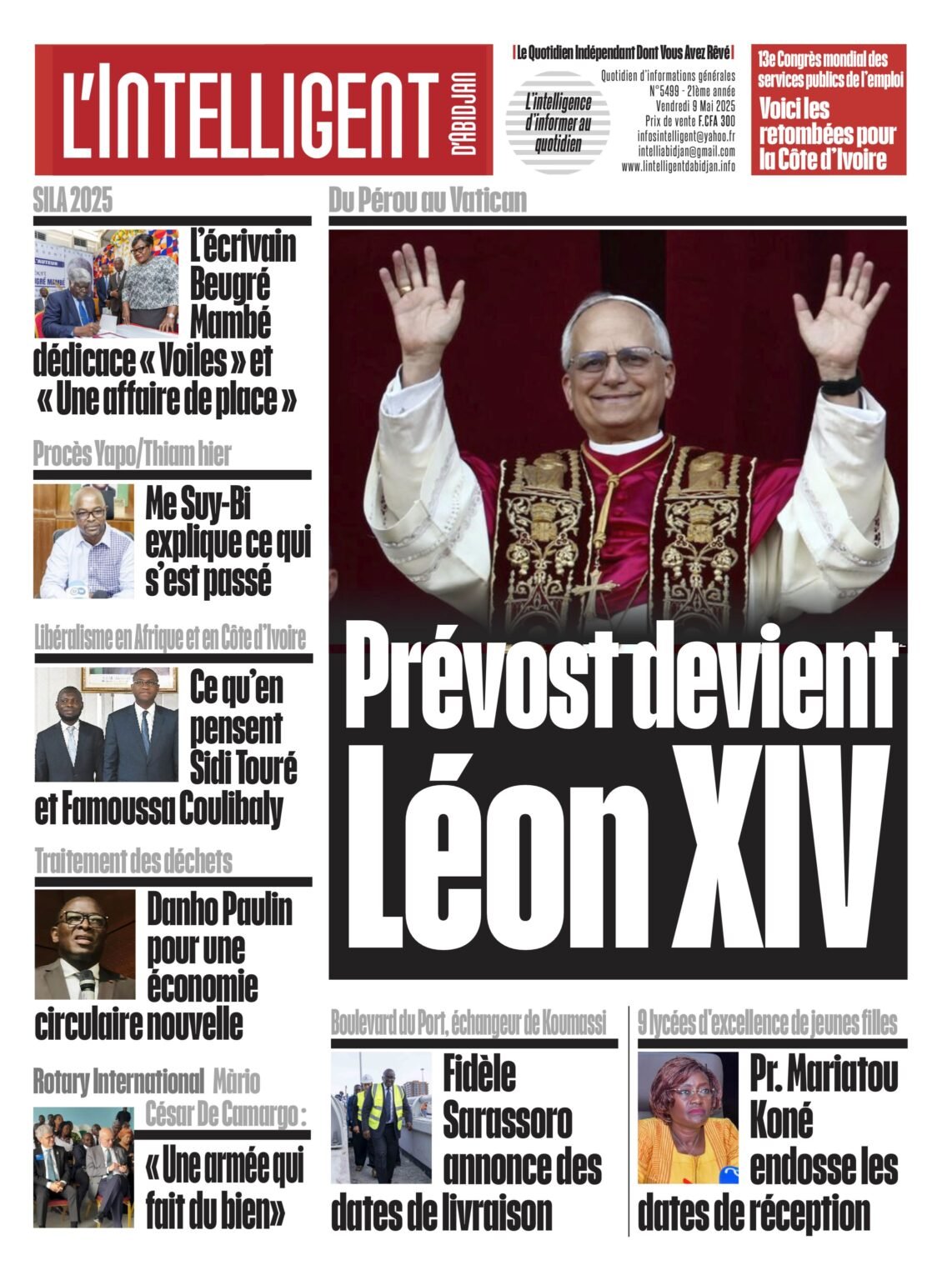 L’Intelligent en PDF:   Du Pérou au Vatican    Prévost devient Léon XIV