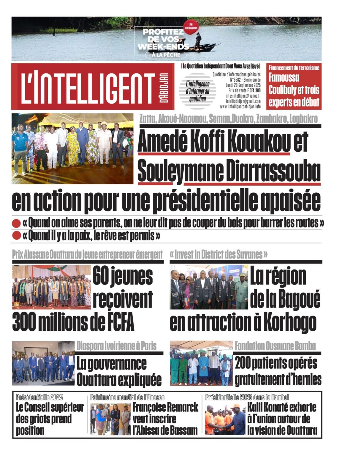 L’Intelligent en PDF:  Zatta, Akoué-Maounou, Seman,Duokro, Zambakro, Logbakro  Amedé Kouakou et Souleymane Diarrassouba en action pour une présidentielle apaisée