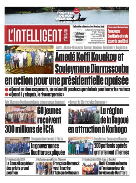 L’Intelligent en PDF:  Zatta, Akoué-Maounou, Seman,Duokro, Zambakro, Logbakro  Amedé Kouakou et Souleymane Diarrassouba en action pour une présidentielle apaisée