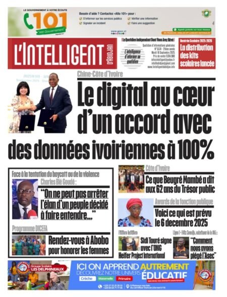 L’Intelligent en PDF:  Chine-Côte d’Ivoire Le digital au cœur d’un accord avec des données ivoiriennes à 100%