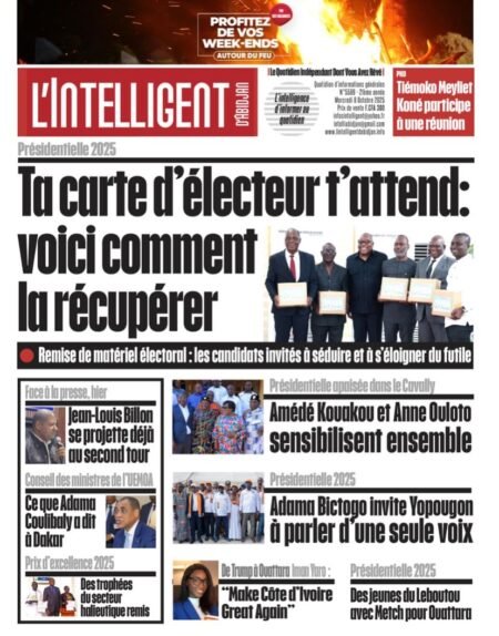 L’Intelligent en PDF:   Présidentielle 2025  Ta carte d’électeur t’attend : voici comment la récupérer