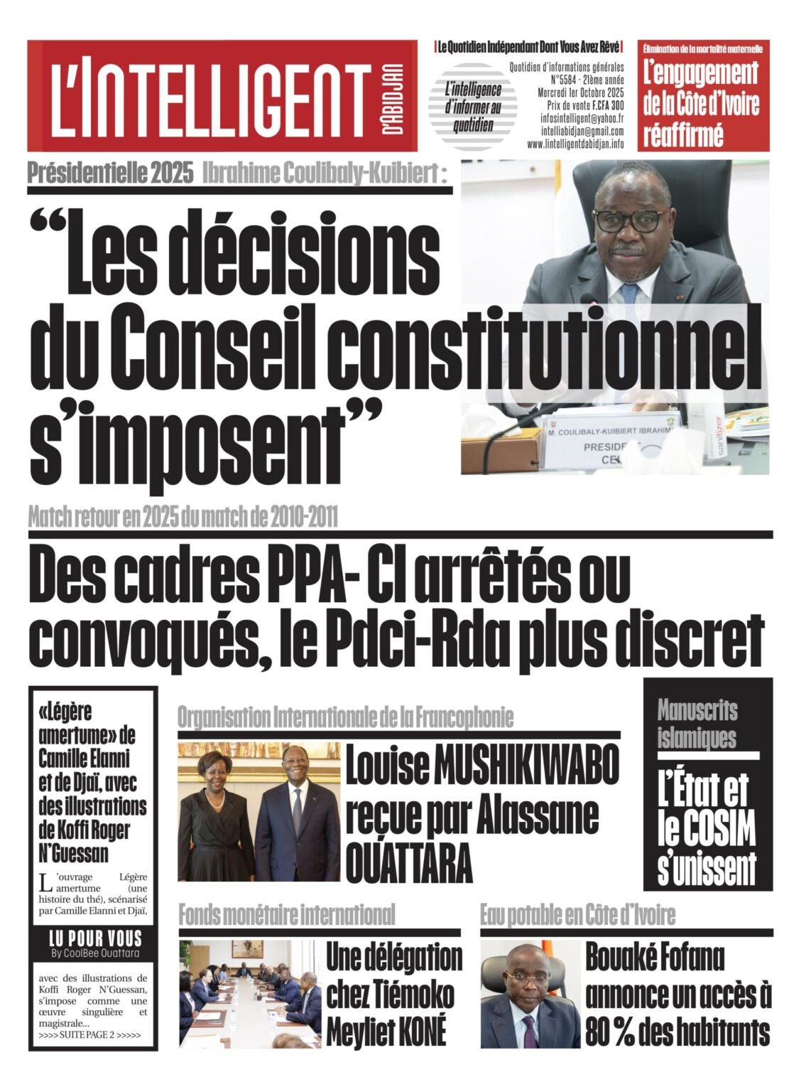 L’Intelligent en PDF:    Présidentielle 2025- Ibrahime Coulibaly-Kuibiert : ” Les décisions du Conseil constitutionnel s’imposent “