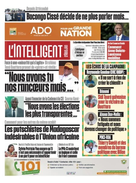 L’Intelligent en PDF:  Depuis Attecoubé – Bacongo Cissé décide de ne plus parler mais…
