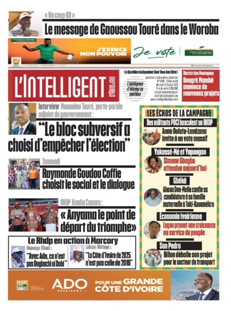 L’Intelligent en PDF :  Interview – Mamadou Touré, porte-parole adjoint du gouvernement : « Le bloc subversif a choisi d’empêcher l’élection »