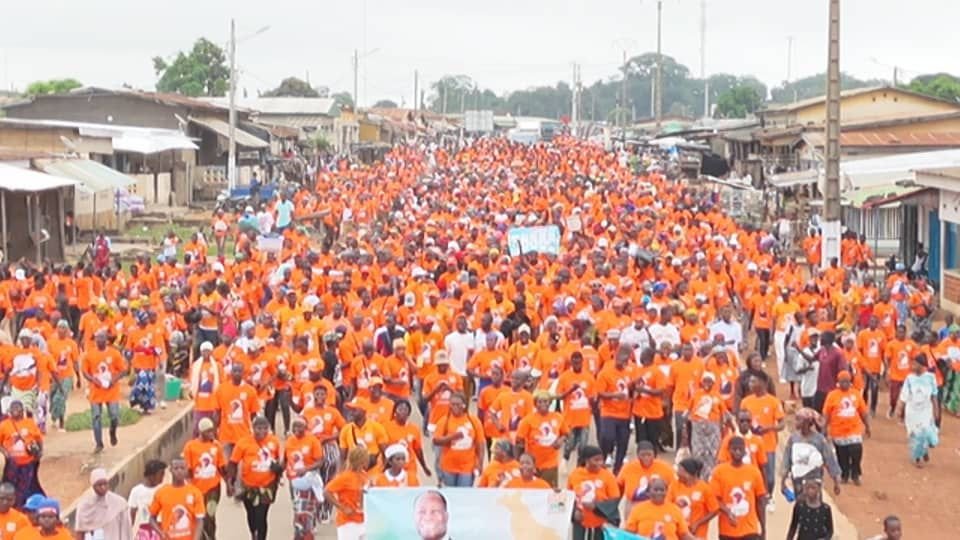 Mankono – Présidentielle 2025:   3000 militants dans la rue pour la victoire du candidat-président Ouattara