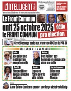 L’Intelligent en PDF:  Tentative de marches non autorisées et illimitées   Le Front commun anti 25 octobre 2025 défie  Front commun pro élection