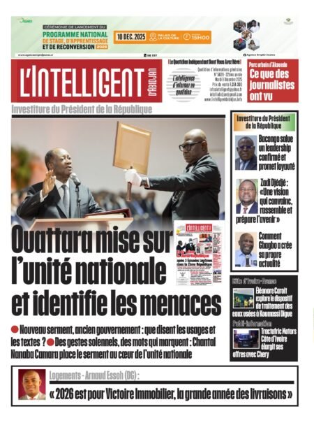 L’Intelligent en PDF: Investiture du Président de la République Ouattara mise sur l’unité nationale et identifie les menaces