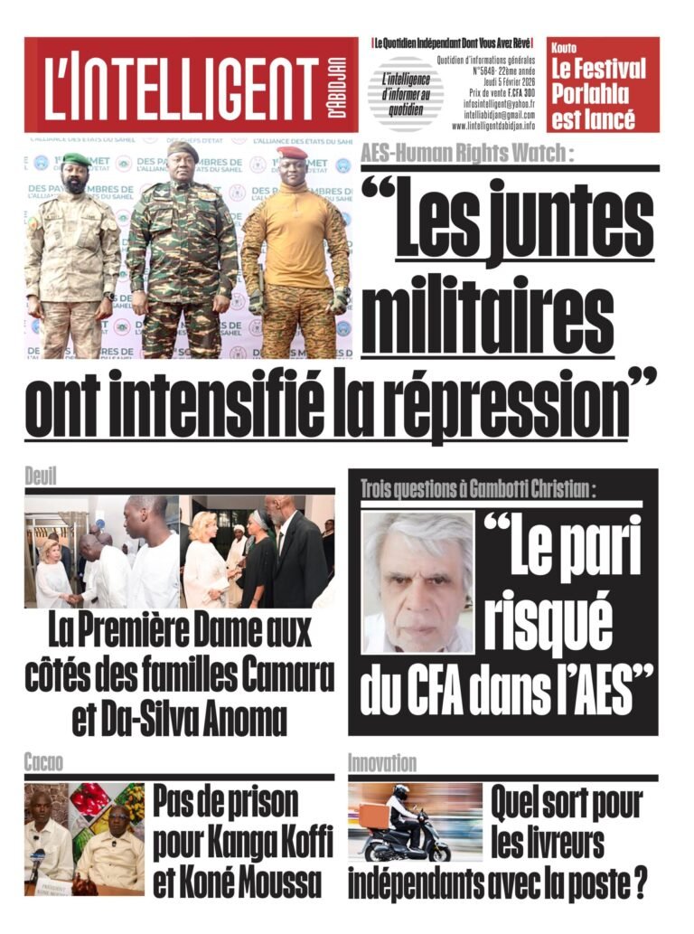 L’ Intelligent en PDF AES – Human Rights Watch : ” Les juntes militaires ont intensifié la répression des libertés”