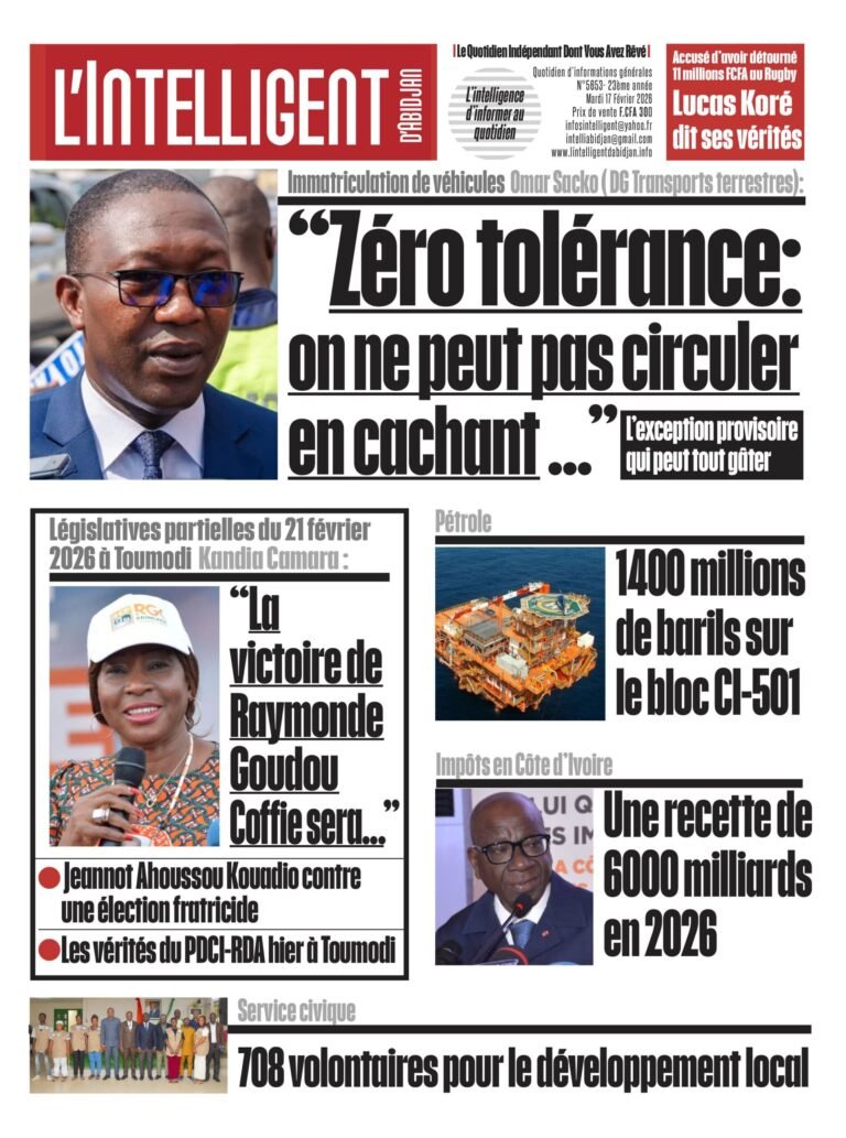 L’Intelligent en PDF: Immatriculation de véhicules-Omar Sacko ( DG Transports terrestres ) :« Zéro tolérance : on ne peut pas circuler en cachant …. »